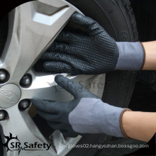 SRSAFETY nitrile coated labor working gloves foam dotted glove